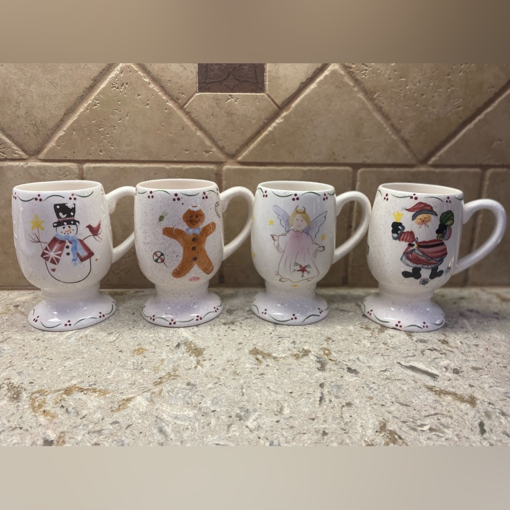 Set of Four Christmas Mugs